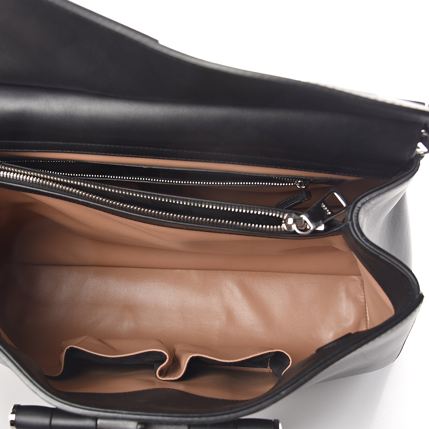 Gucci Calfskin Lady Bamboo Top Handle Bag Black 4 of 8