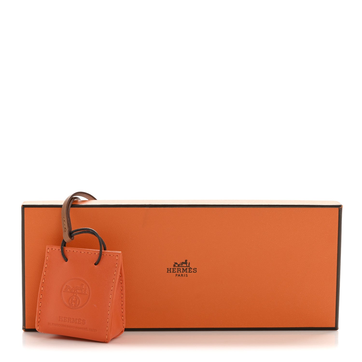 Hermes Milo Lambskin Swift Shopping Bag Charm Feu Gold 6 of 6