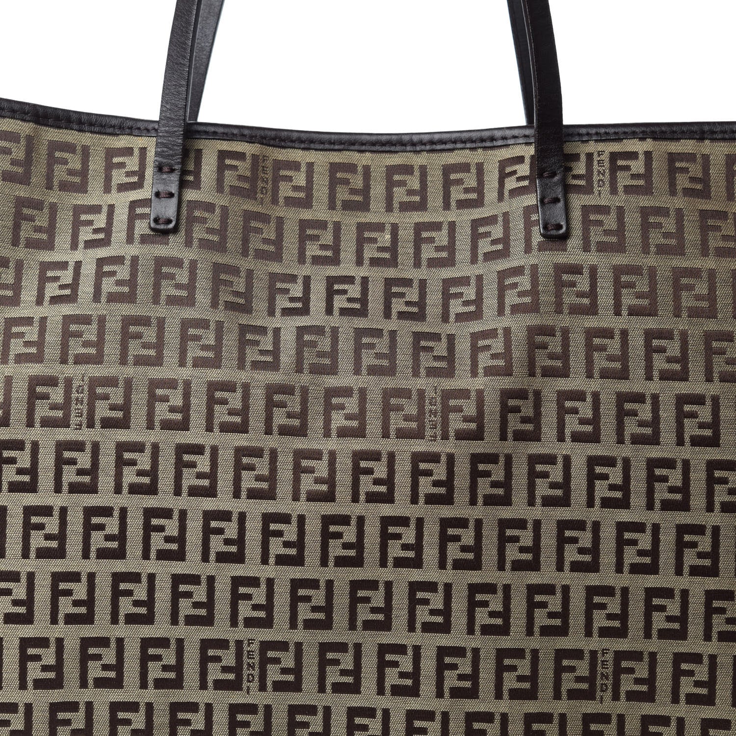 Fendi Zucchino Shopping Tote Tobacco Brown 9 of 9