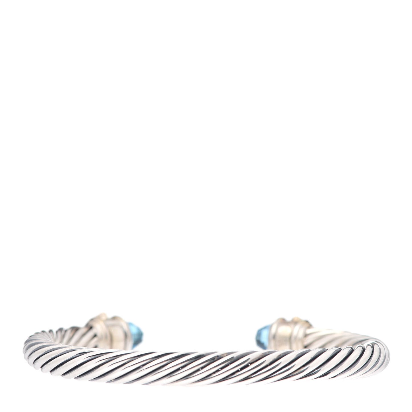 Sterling Silver 14K White Gold Topaz Hampton Blue Topaz Iolite 7mm Cable Renaissance Bracelet