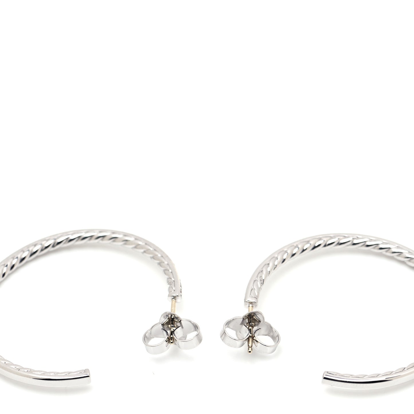 Sterling Silver Diamond Medium Hoop Earrings