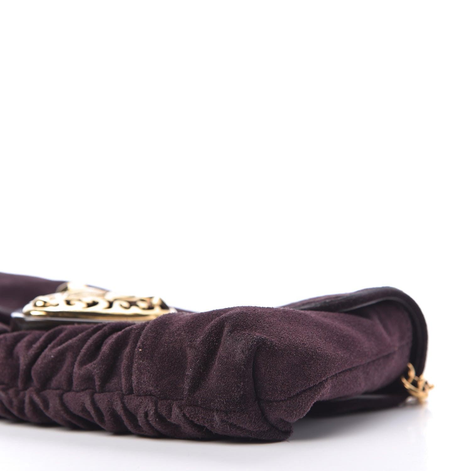 Gucci Suede Babouska Clutch Dark Brown 7 of 10