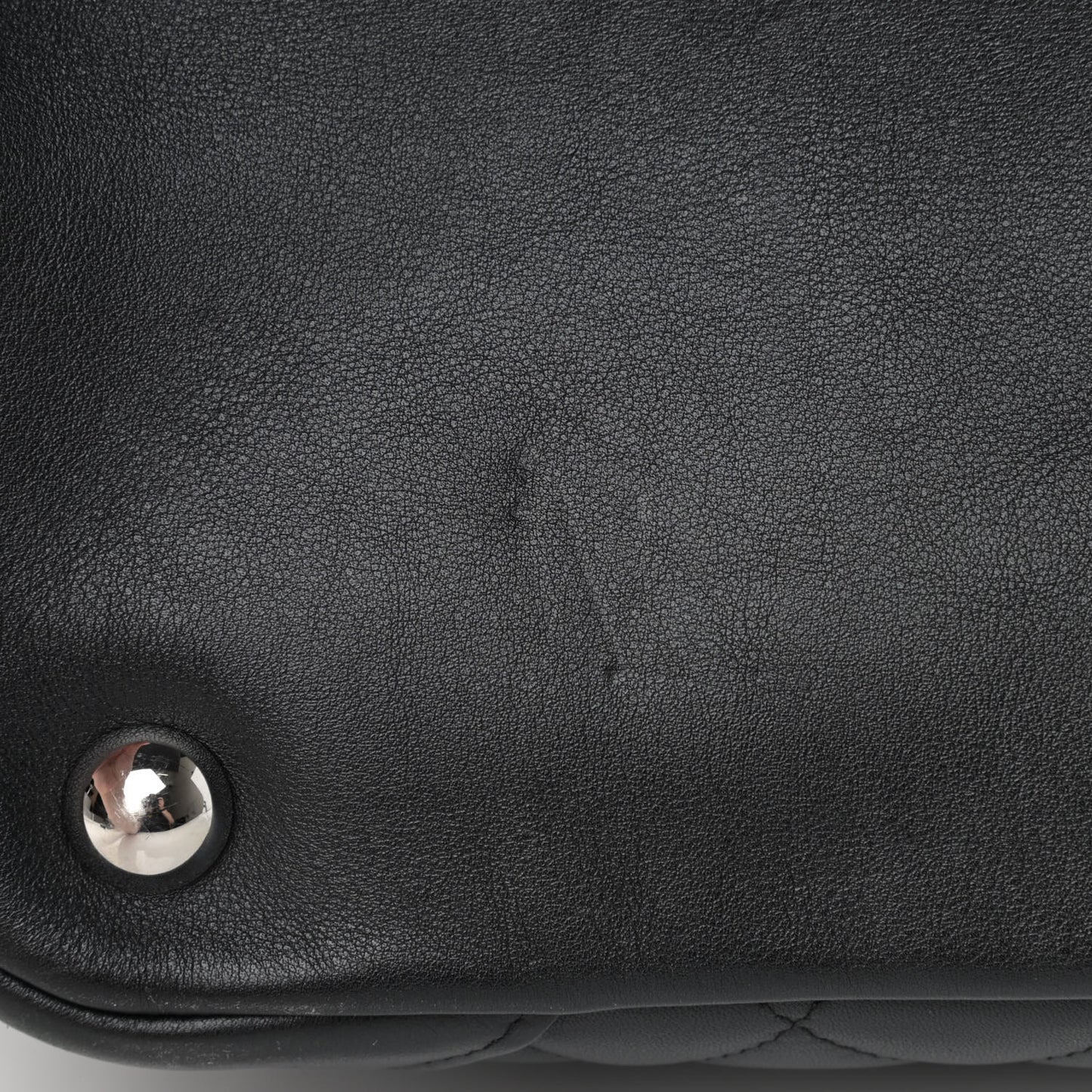 Calfskin Quilted Large Cambon Tote Black