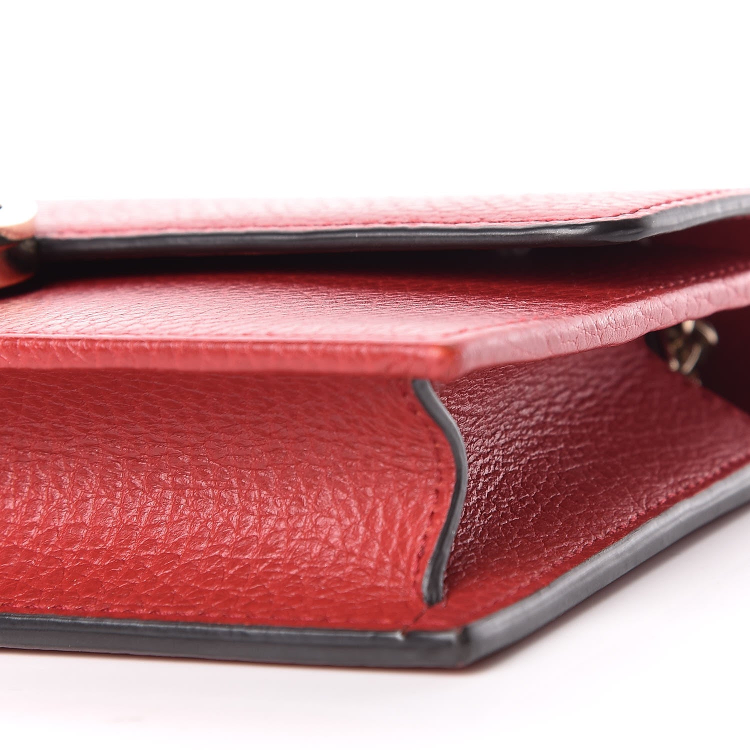 Gucci Dollar Calfskin Interlocking G Chain Wallet Red 7 of 13