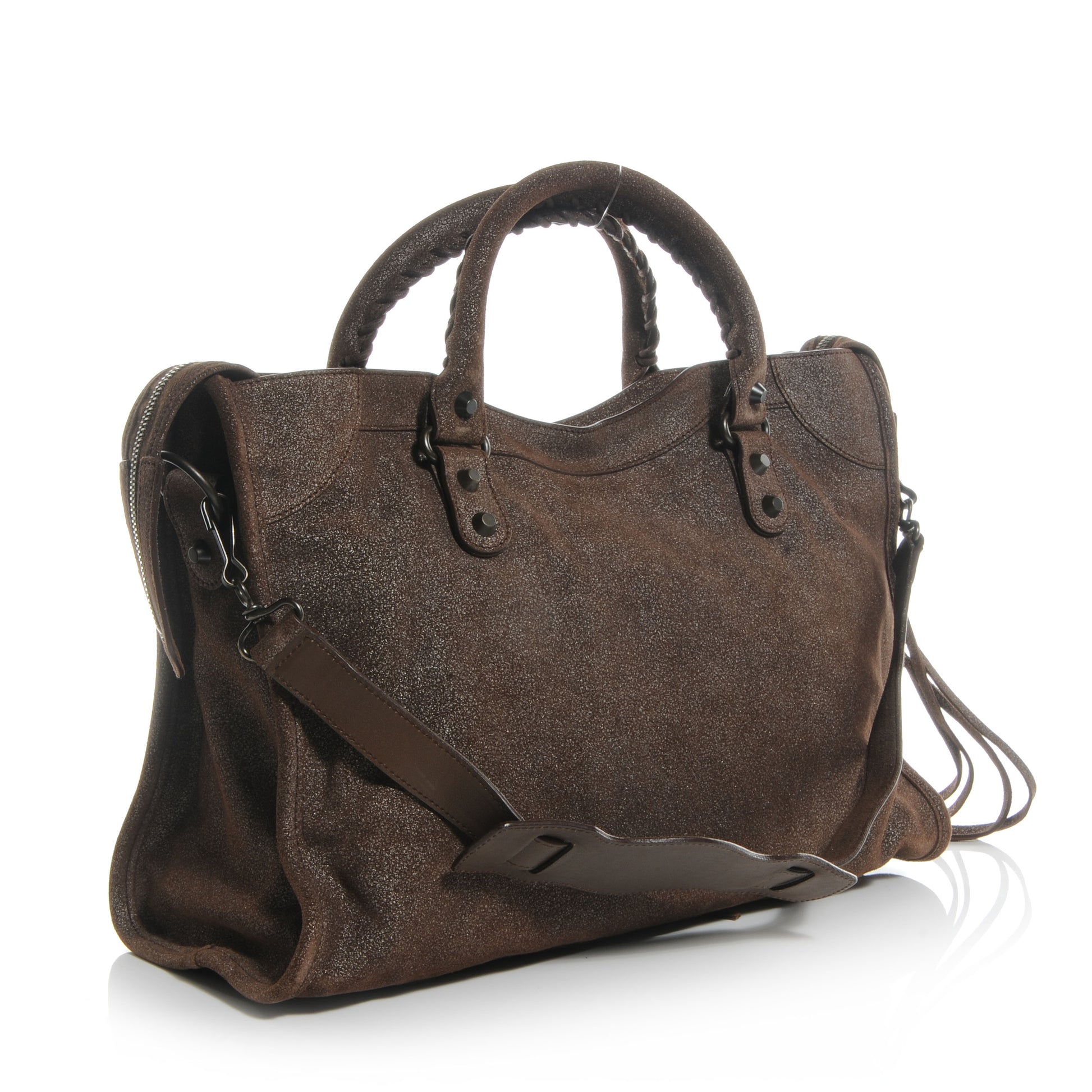 Balenciaga Metallic Craquele Calfskin Classic Hardware City Bronze 2 of 9