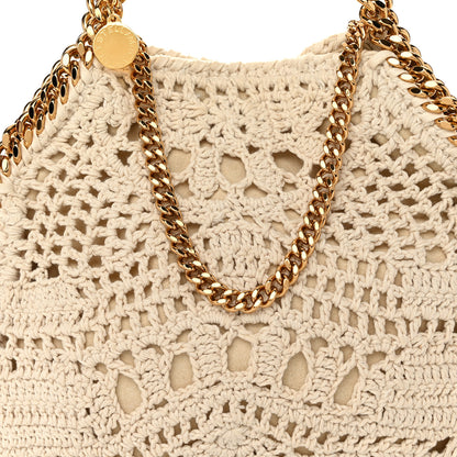 Stella McCartney Cotton Crochet Falabella Ajouree Tote Bag White 7 of 9