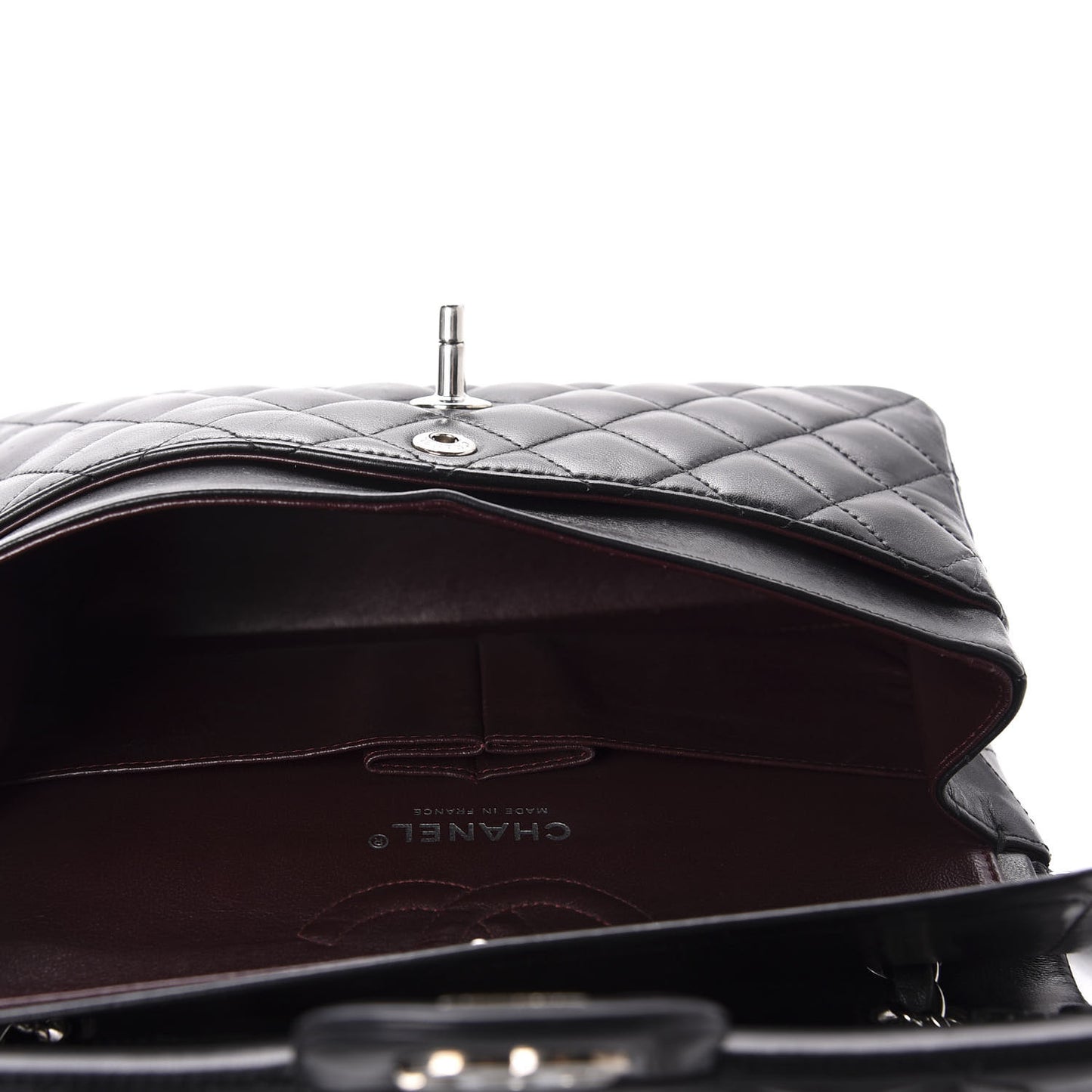 Lambskin Quilted Small Double Flap Black