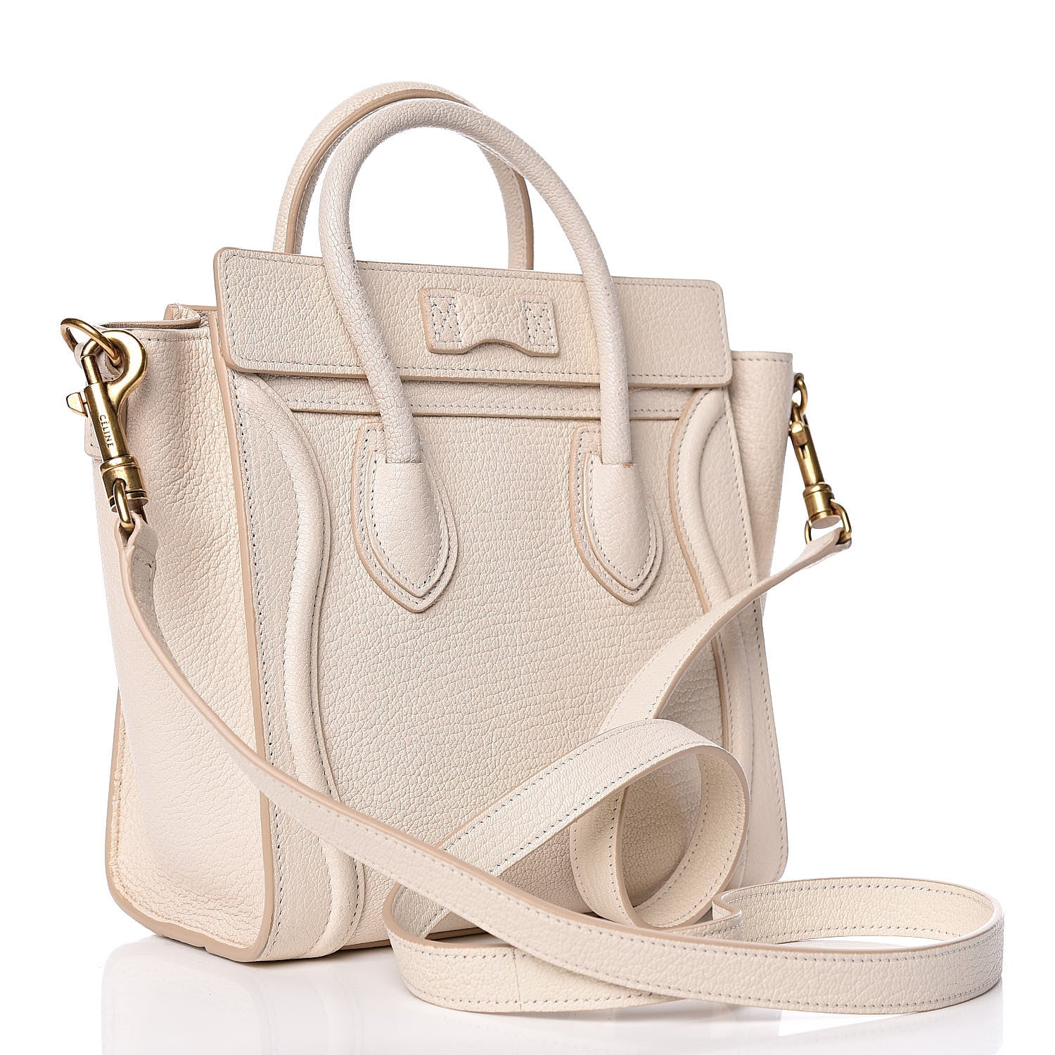 Celine Goatskin Nano Luggage White 3 of 12
