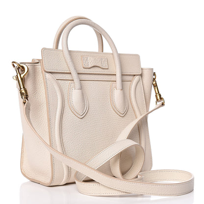 Celine Goatskin Nano Luggage White 3 of 12