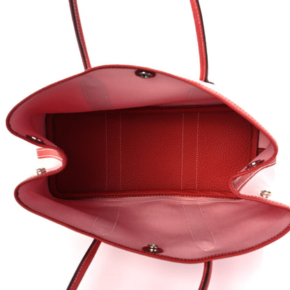 Hermes Toile Militaire Vache Country Garden Party 30 TPM Rose Sakura Rouge Duchesse 4 of 5