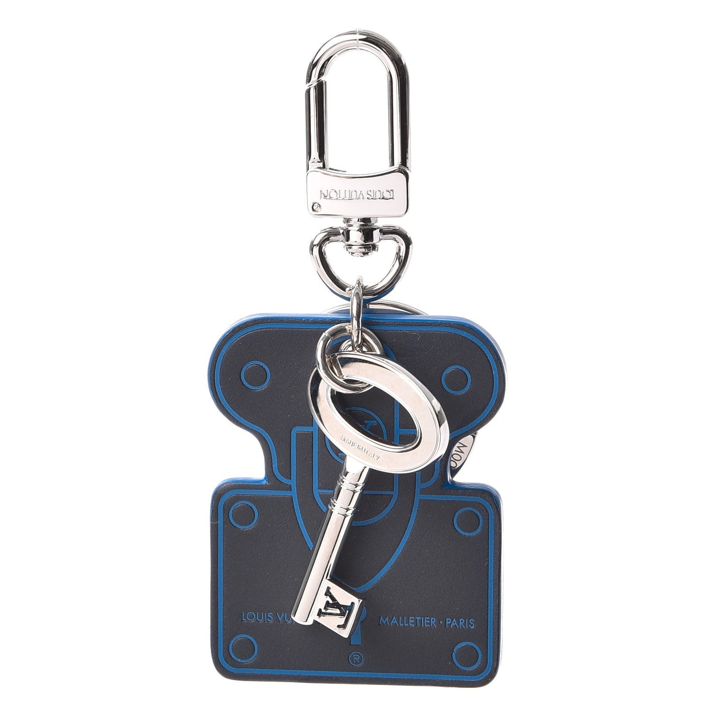 Calfskin S Lock Bag Charm Key Holder Silver