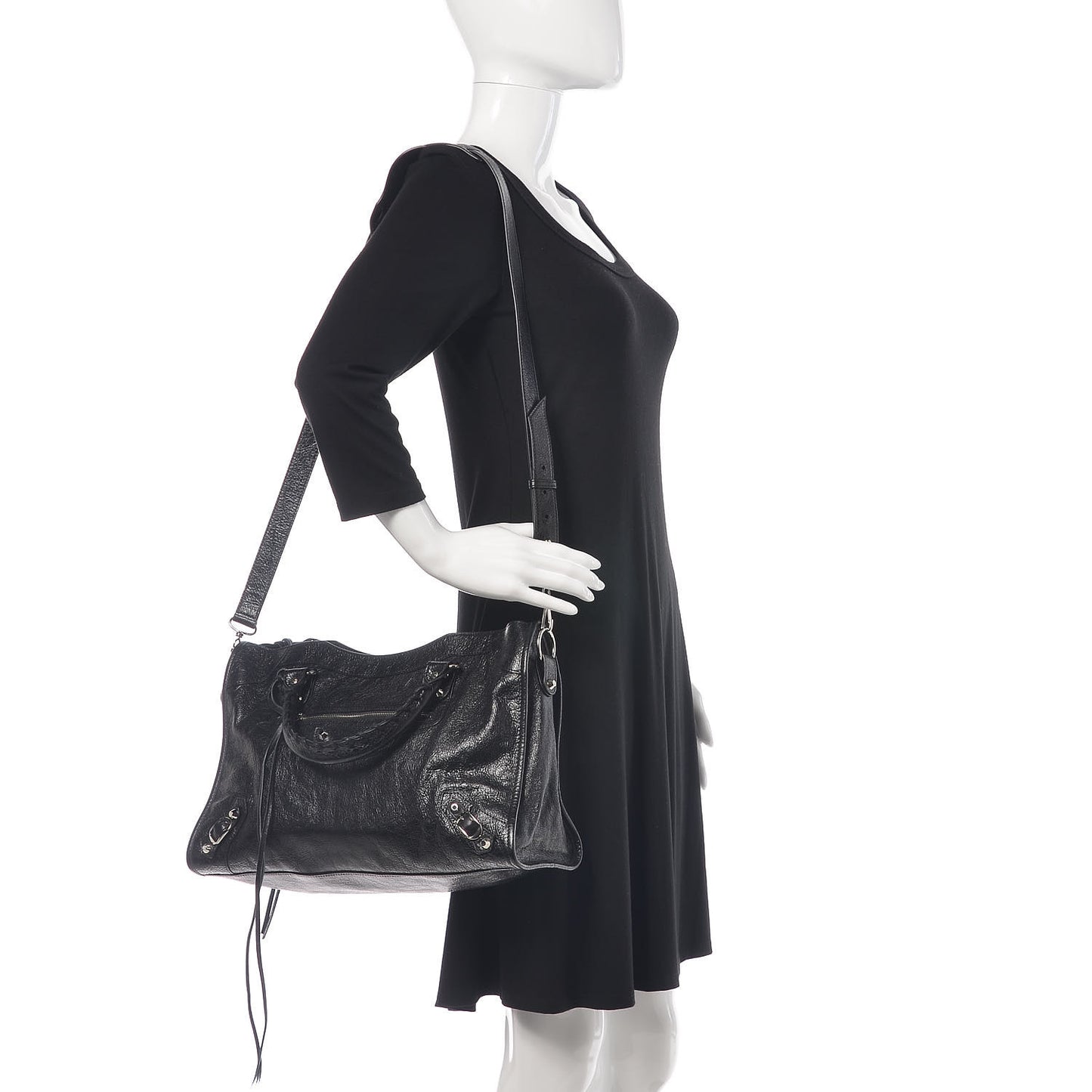 Agneau Classic Silver Hardware City Black