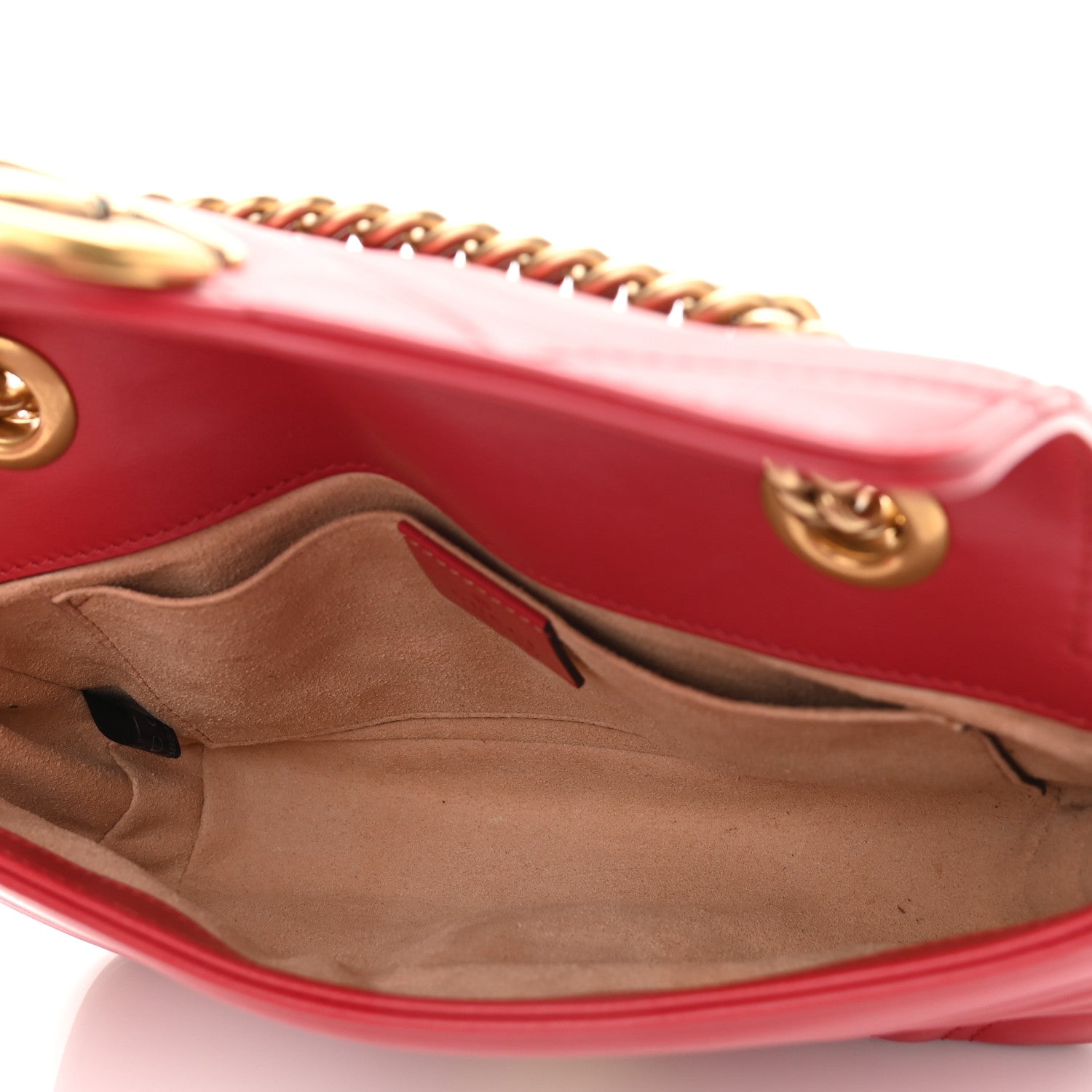 Gucci Calfskin Matelasse Mini GG Marmont Shoulder Bag Hibiscus Red 5 of 14