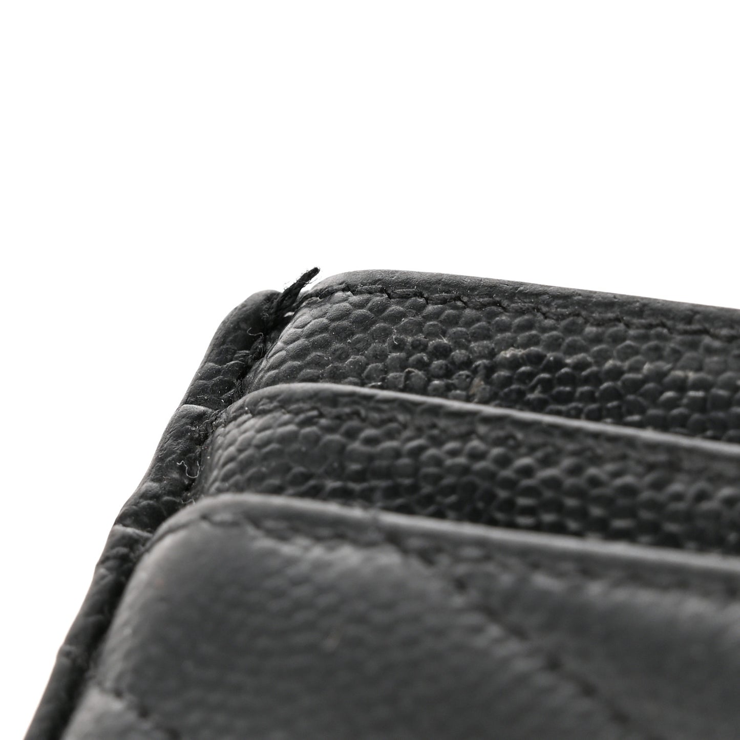 Grain De Poudre Matelasse Chevron Monogram Credit Card Case Black