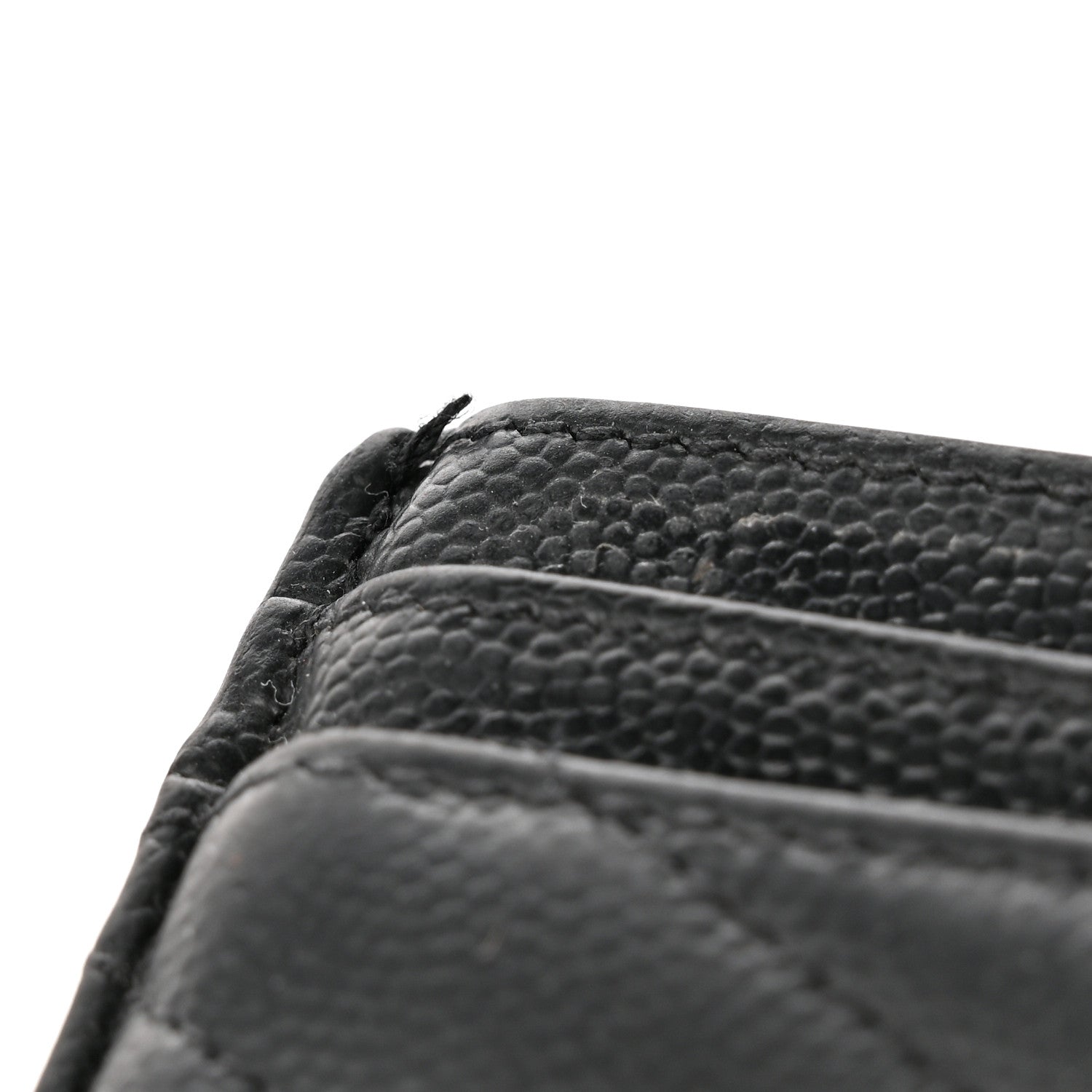 Saint Laurent Grain De Poudre Matelasse Chevron Monogram Credit Card Case Black 8 of 12