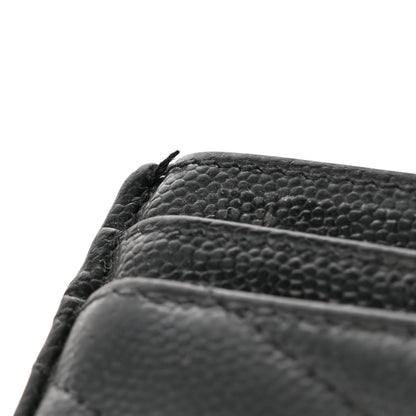 Saint Laurent Grain De Poudre Matelasse Chevron Monogram Credit Card Case Black 8 of 12