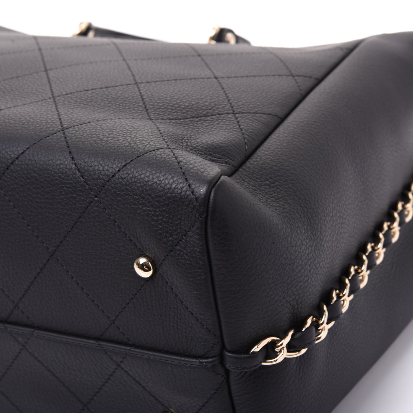 Bullskin Stitched Large Shopping Bag Black