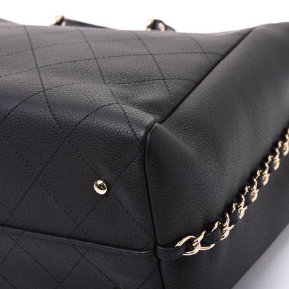 Chanel Bullskin Stitched Large Shopping Bag Black 6 of 12