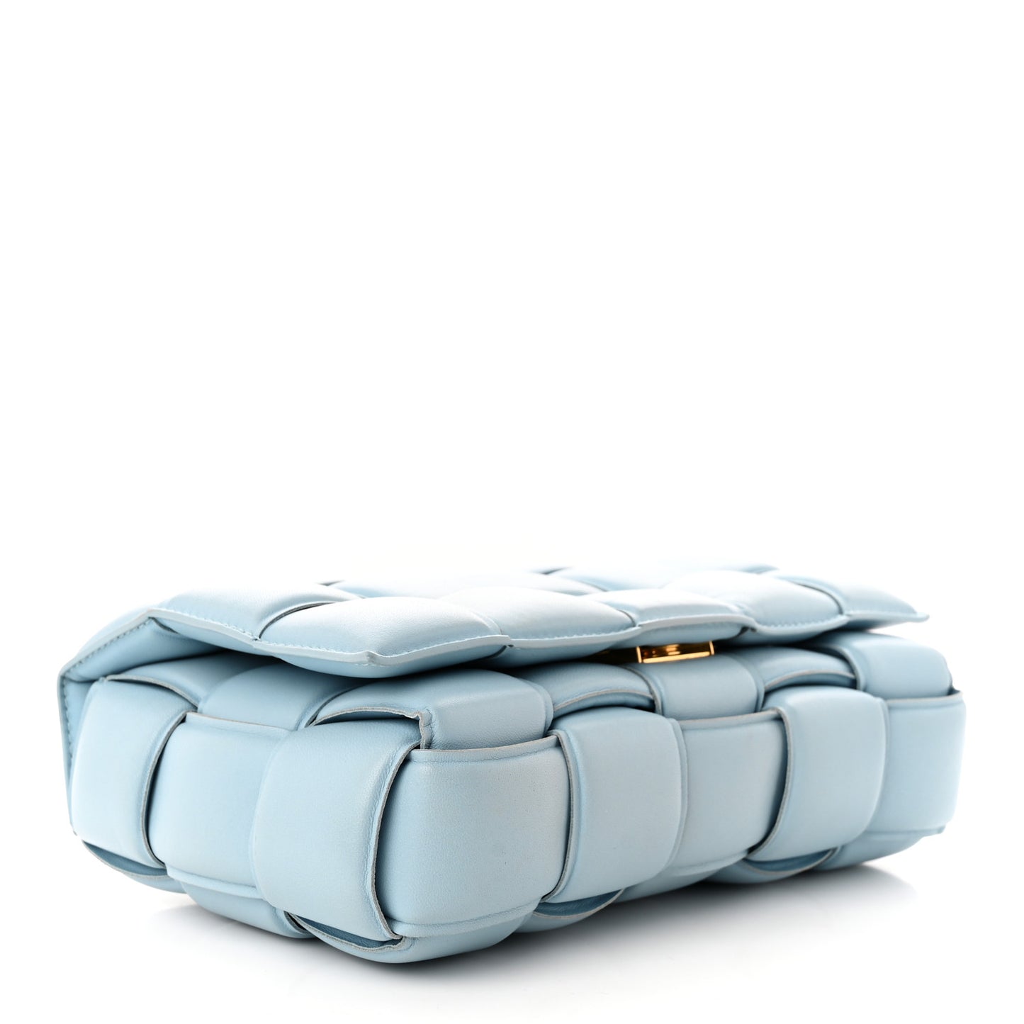 Nappa Maxi Intreccio Padded Cassette Crossbody Bag Ice