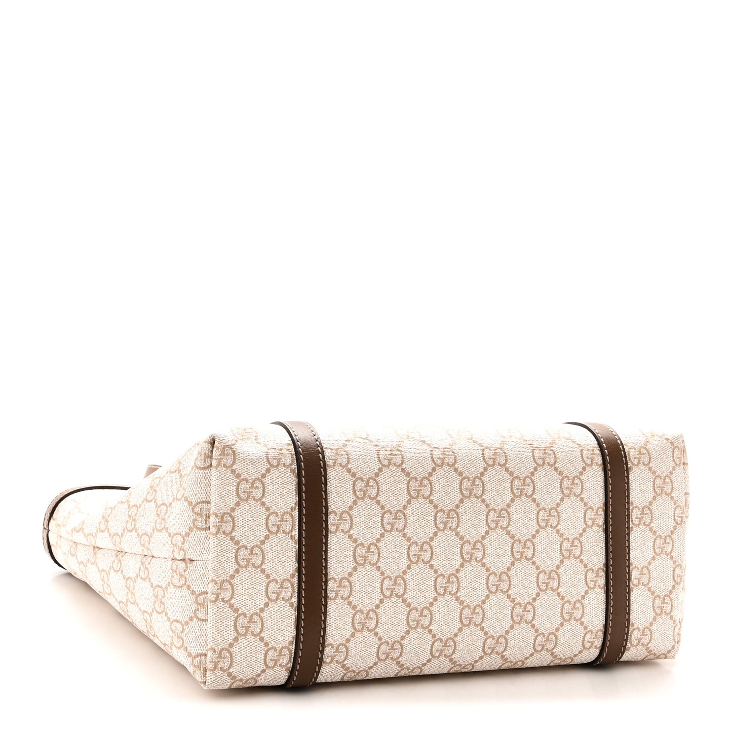 GG Supreme Monogram Calfskin Small Nice Tote New Mystic White Beige Brown