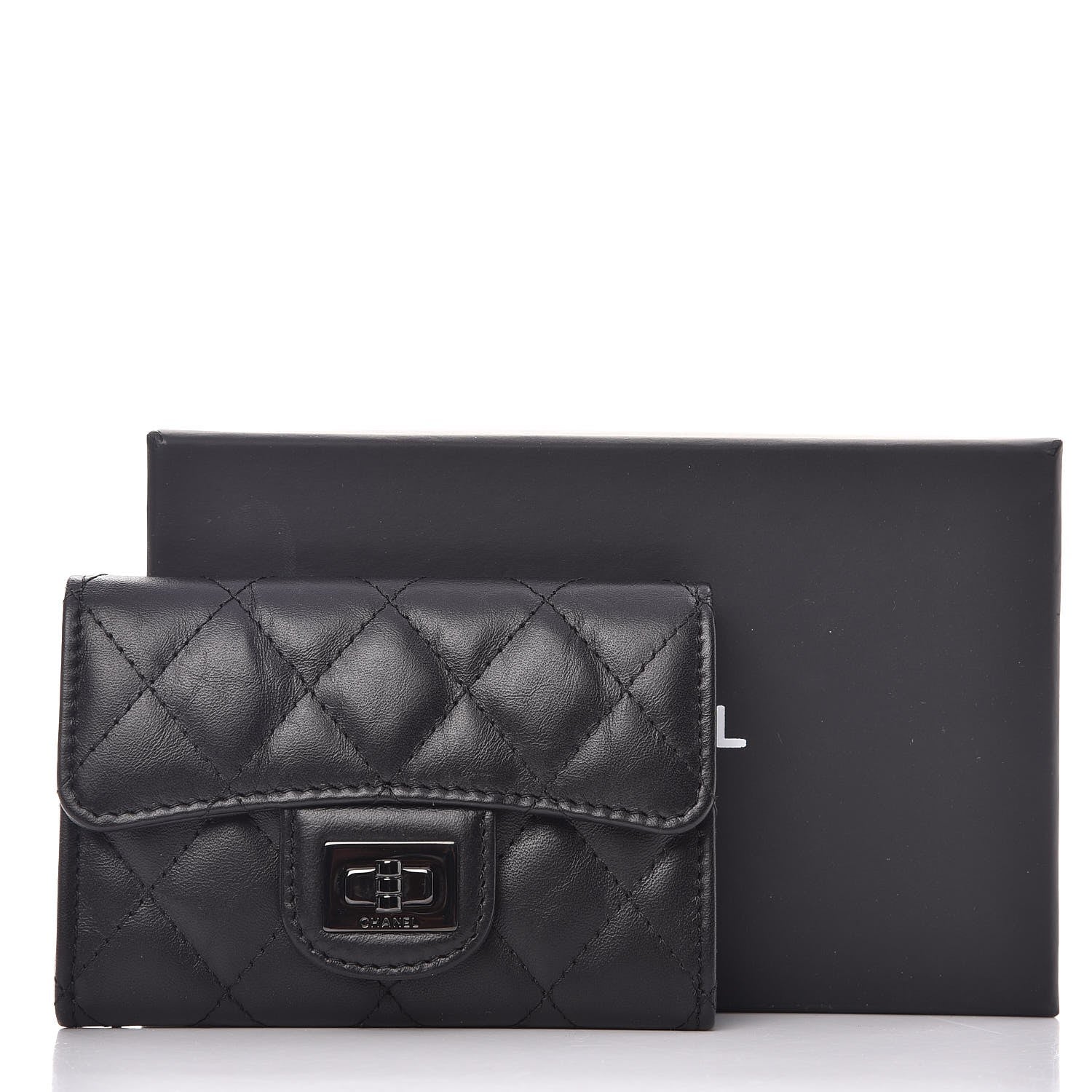 Chanel Aged Calfskin Quilted Reissue Flap Card Holder So Black 9 of 9
