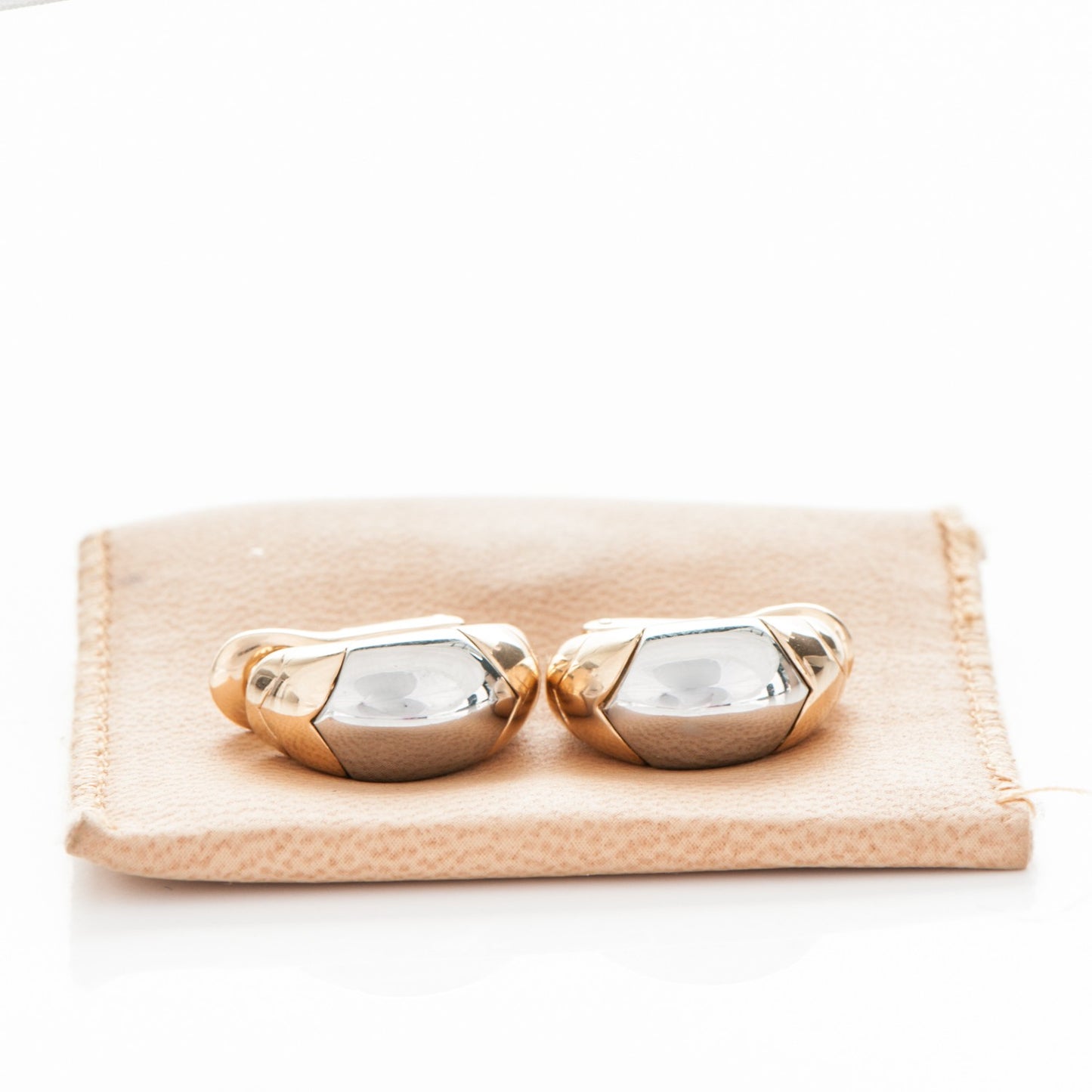 18K Yellow White Gold Passo Doppio Earrings