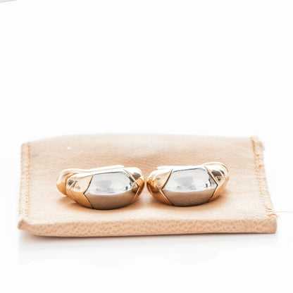Bulgari 18K Yellow White Gold Passo Doppio Earrings 5 of 5