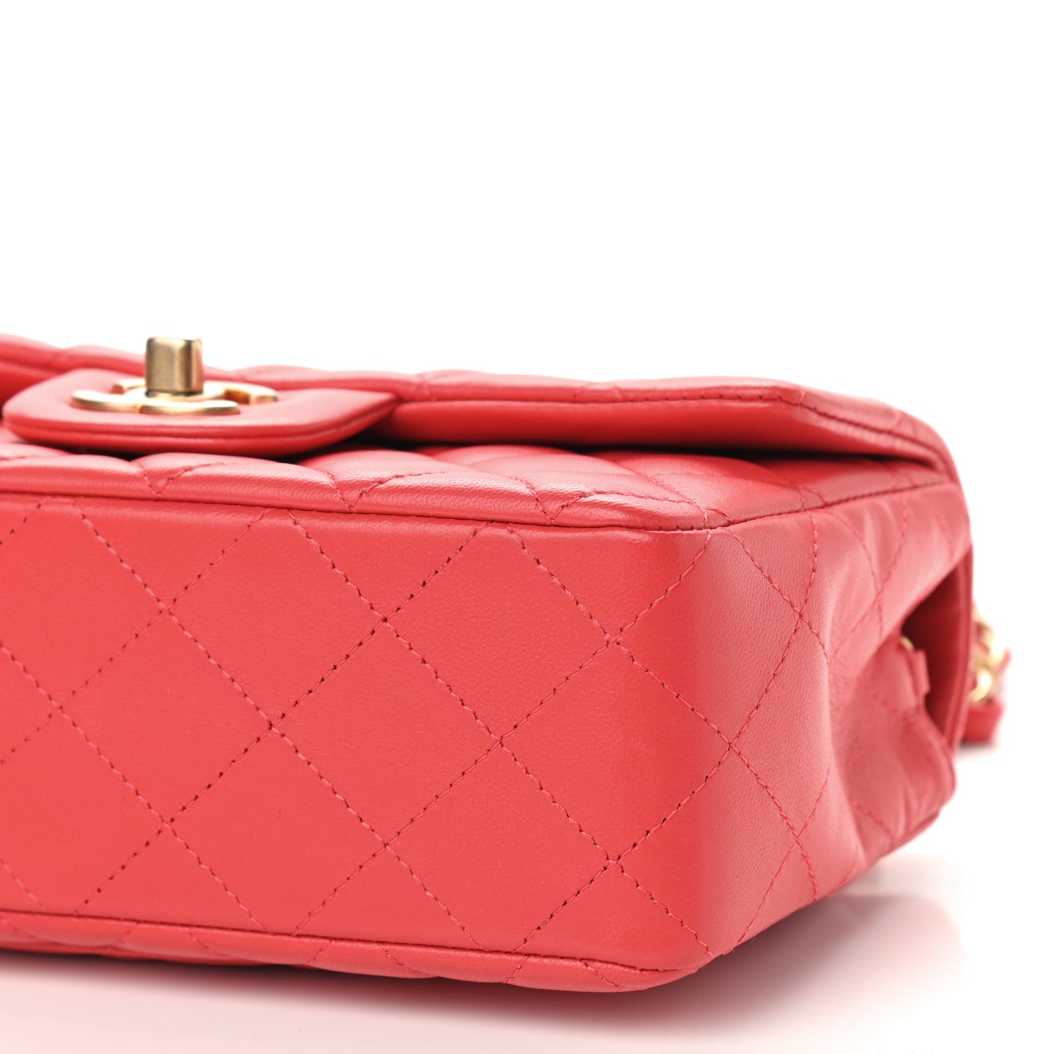 Chanel Lambskin Quilted Mini Rectangular Flap Red 9 of 9