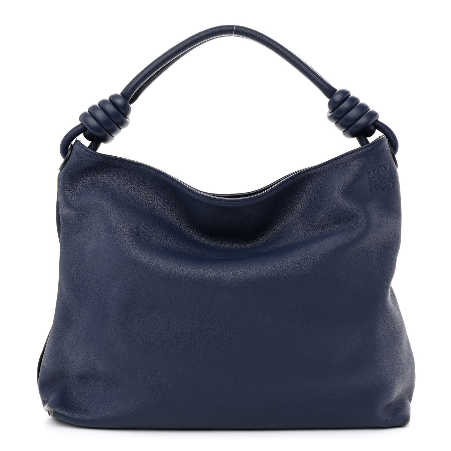 Calfskin Small Flamenco Knot Hobo Navy