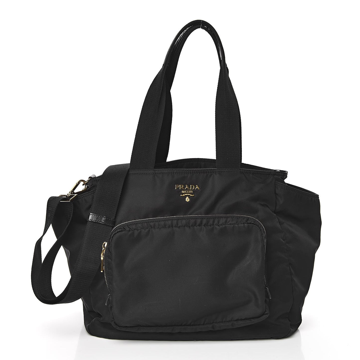 Tessuto Nylon Vela Diaper Bag Black