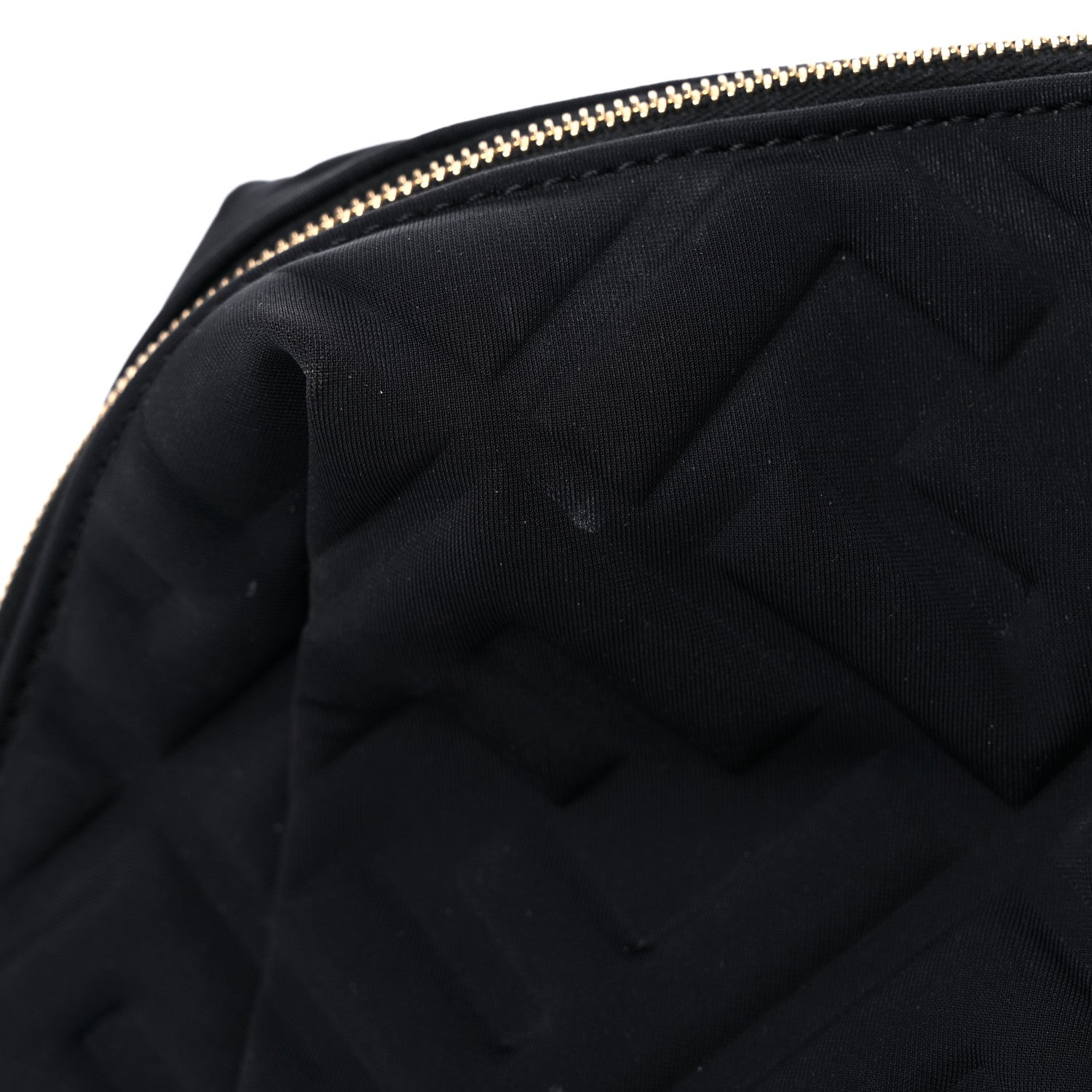 Fendi Lycra FF Embossed Medium Trapezoid Beauty Pouch Black 13 of 15