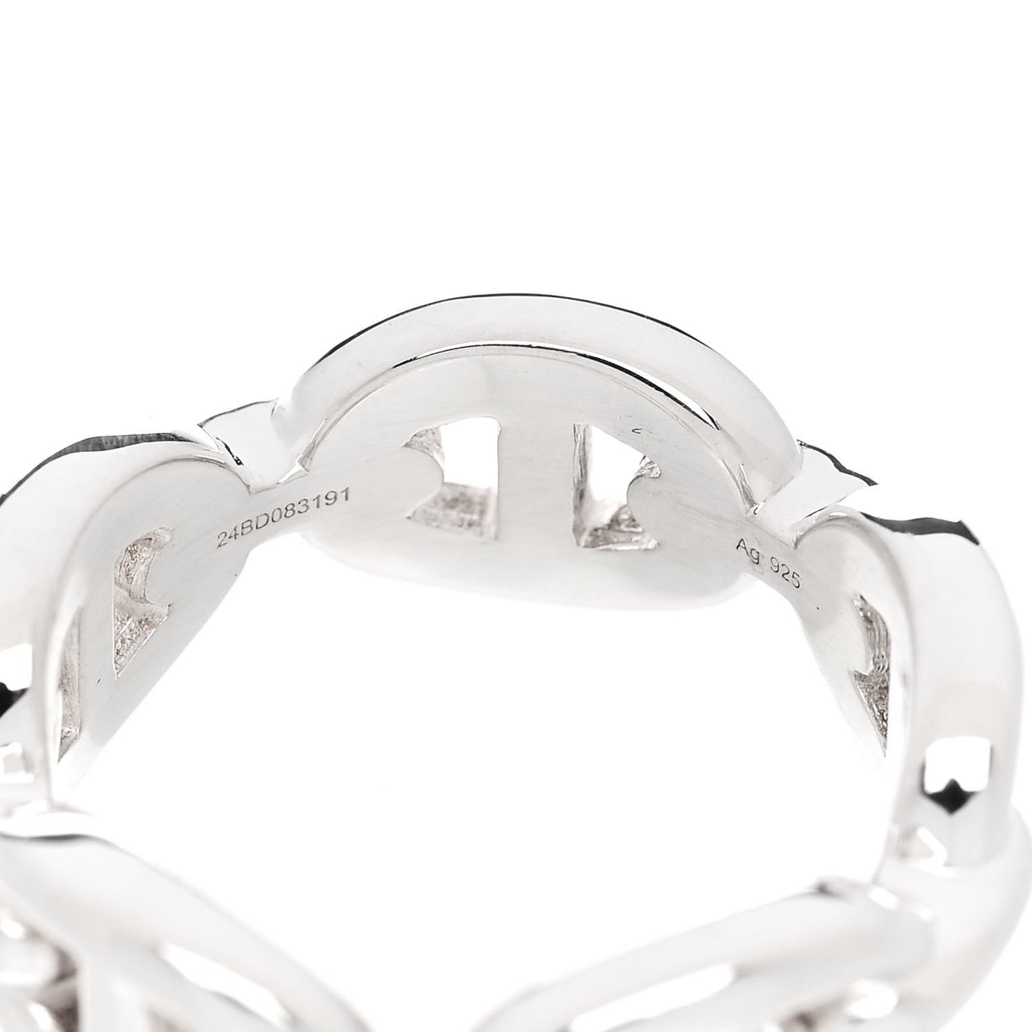 Sterling Silver PM Chaine d'Ancre Enchainee Band Ring 52 6