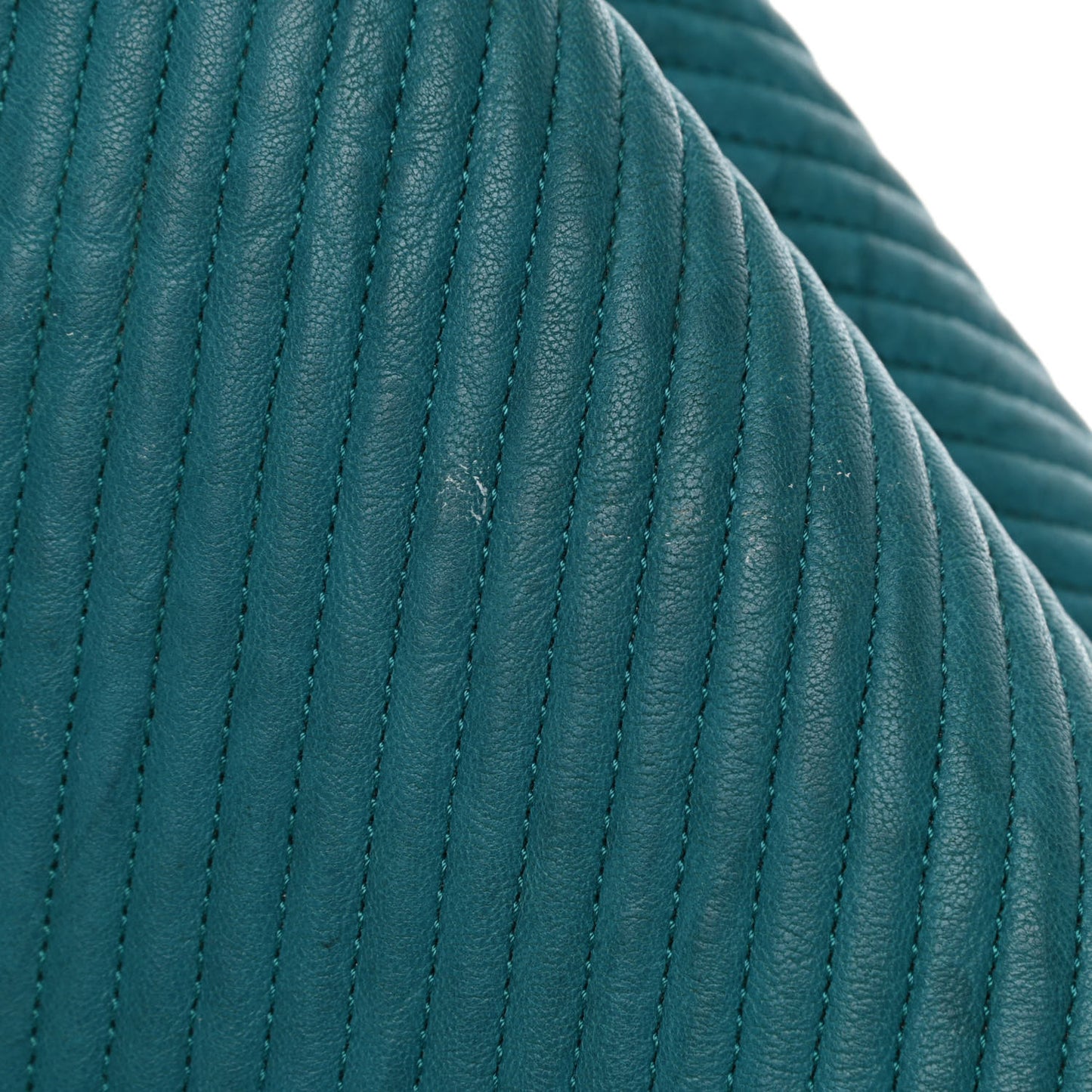 Wrinkled Lambskin Chevron Quilted Surpique Tote Green