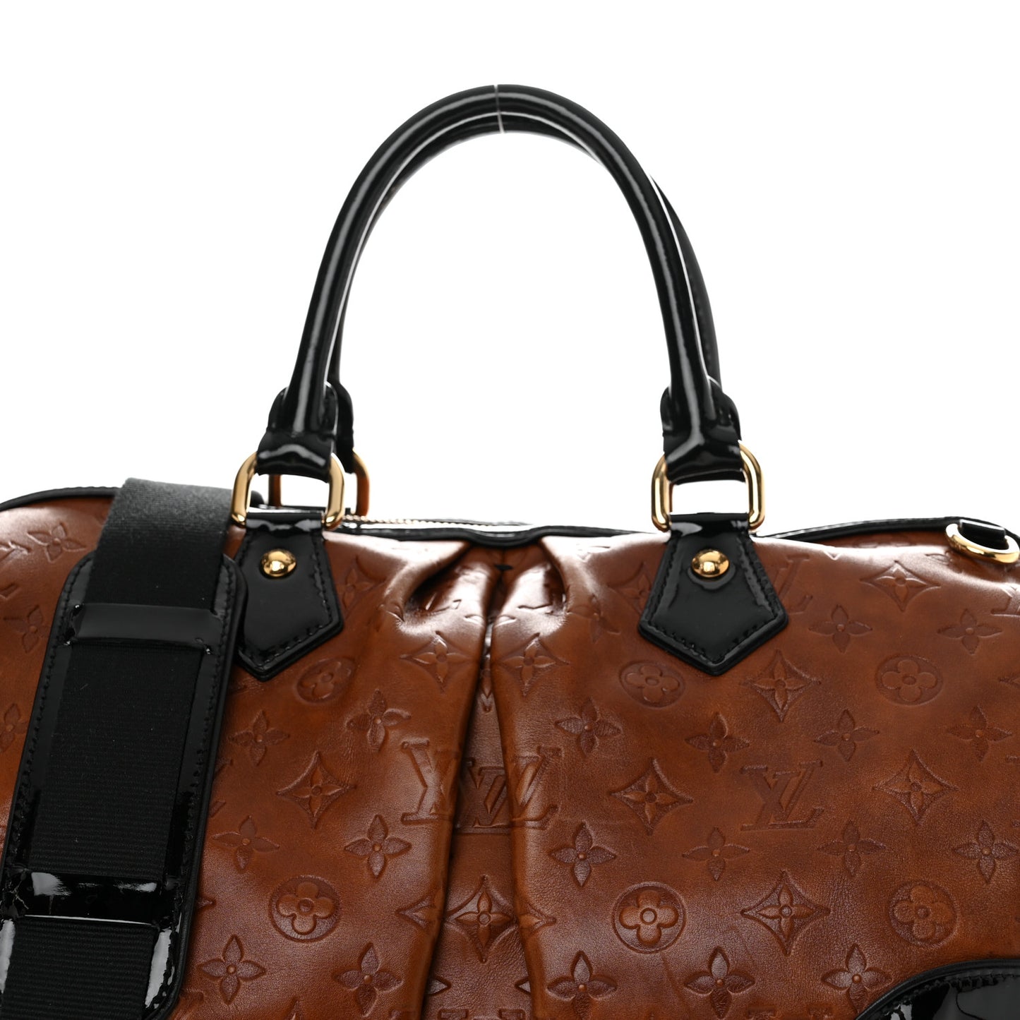 Cuir Embossed Monogram Stephen Bag Fauve