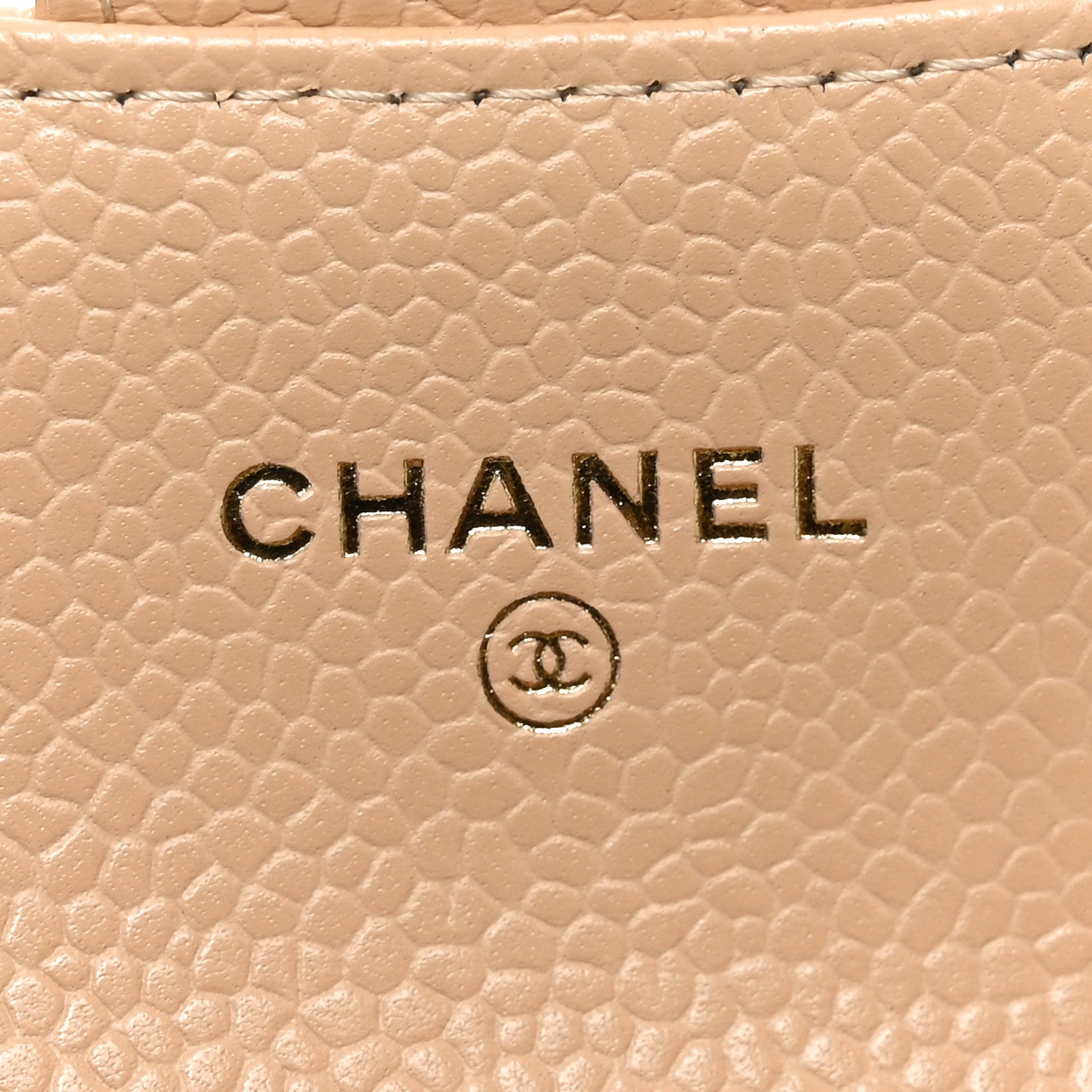 Chanel Caviar Quilted Flap Card Holder Wallet Beige 6 of 9