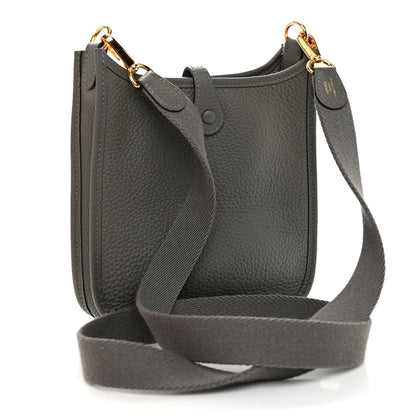 Hermes Taurillon Clemence Evelyne TPM Gris Meyer 3 of 9