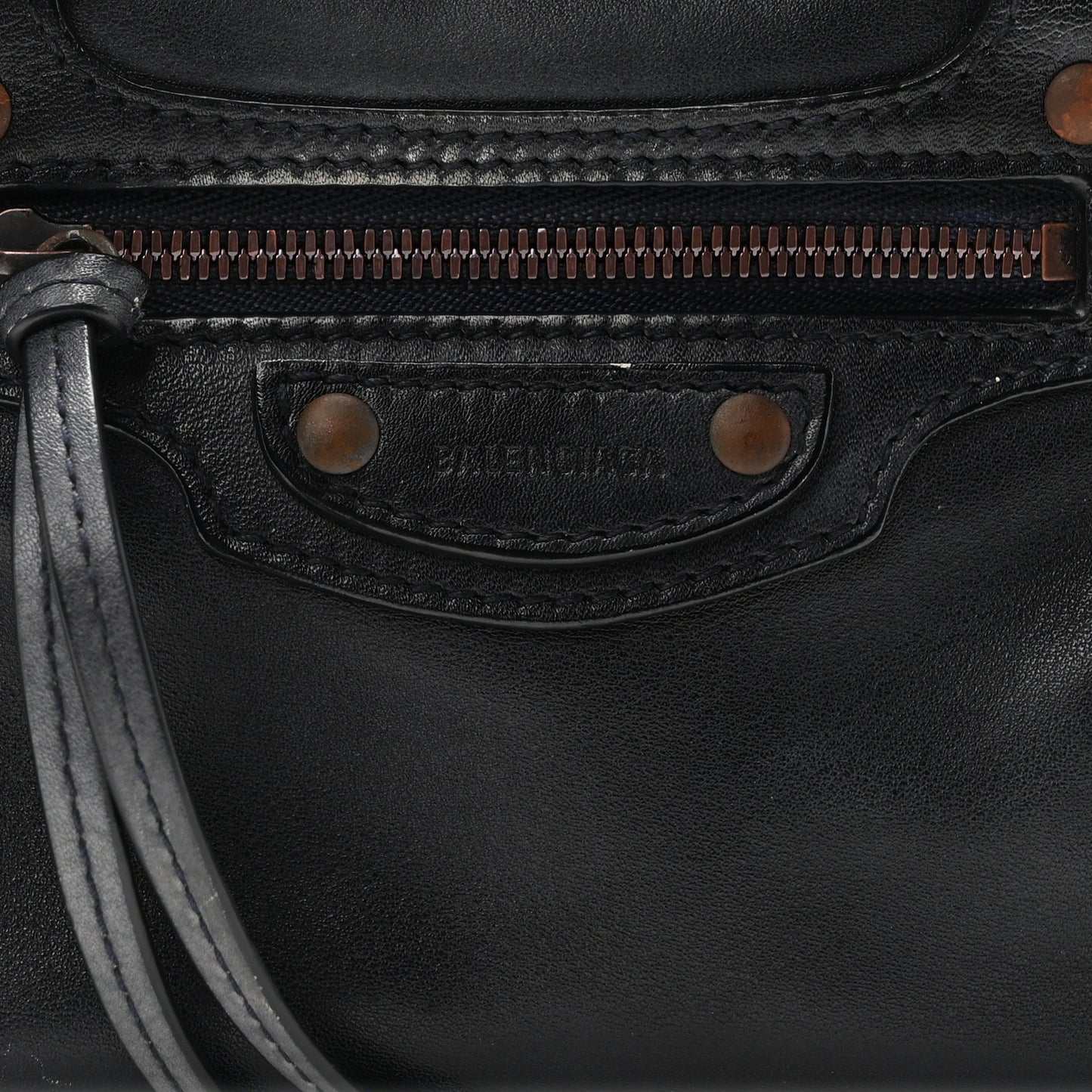 Smooth Calfskin Neo Classic Rust Hardware Mini City Navy