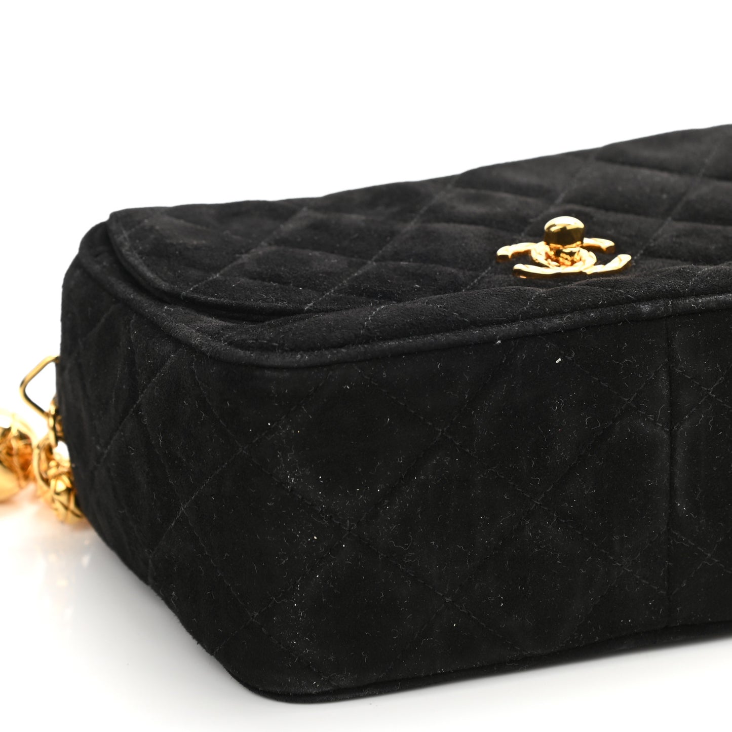 Suede Quilted CC Camera Case Black