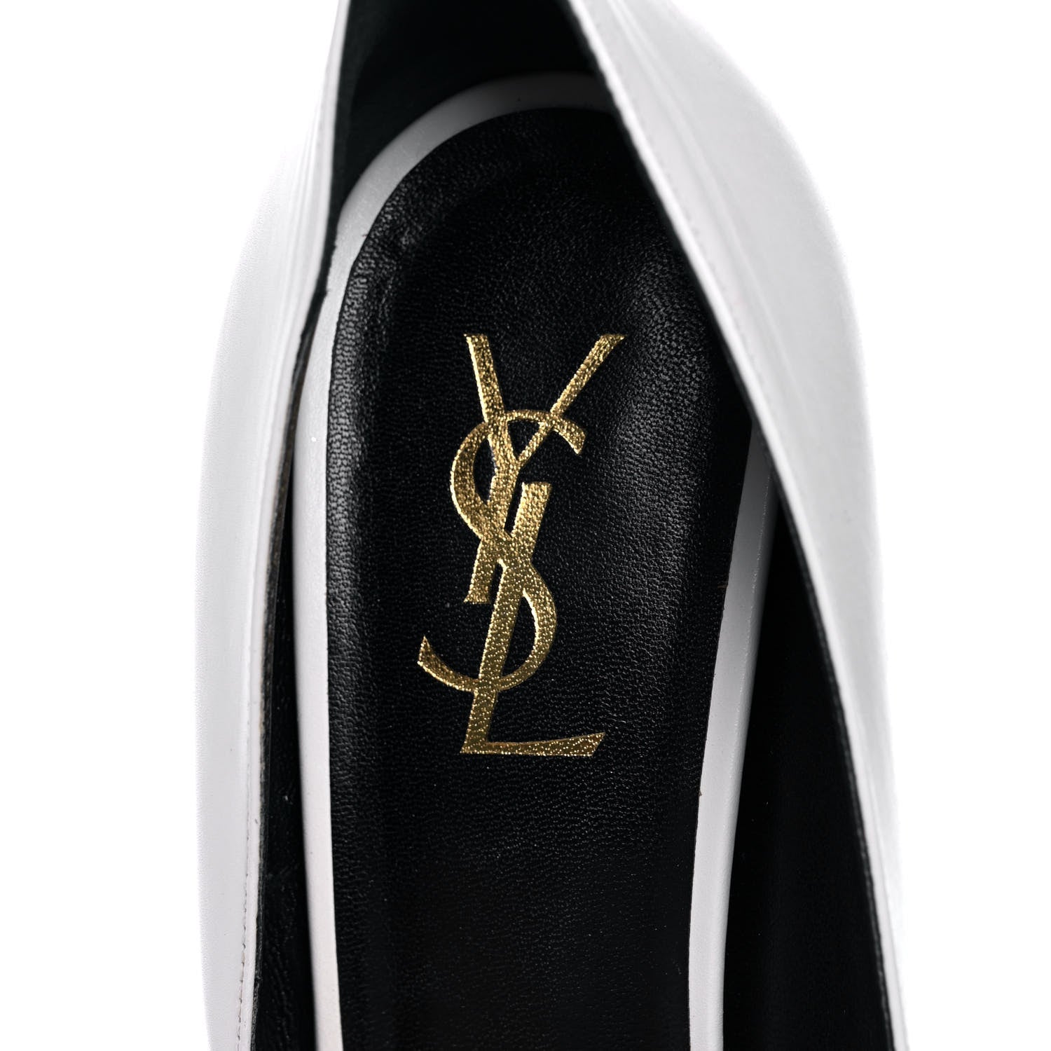 Saint Laurent Calfskin Vitello Vernice Tribtoo 105 Pumps 41 Porcellana Black 8 of 12