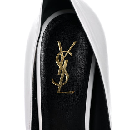 Saint Laurent Calfskin Vitello Vernice Tribtoo 105 Pumps 41 Porcellana Black 8 of 12