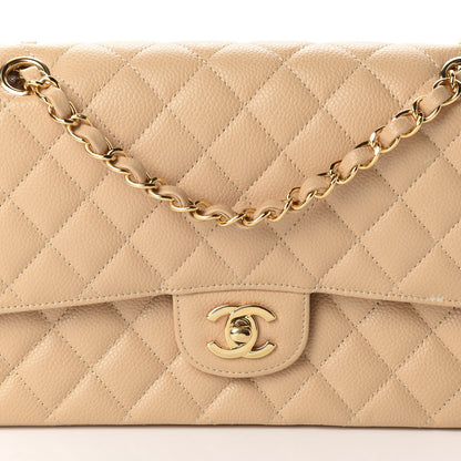 Chanel Caviar Quilted Medium Double Flap Beige Clair 10 of 11