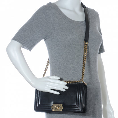Chanel Glazed Calfskin Medium Boy Flap Black 2 of 7