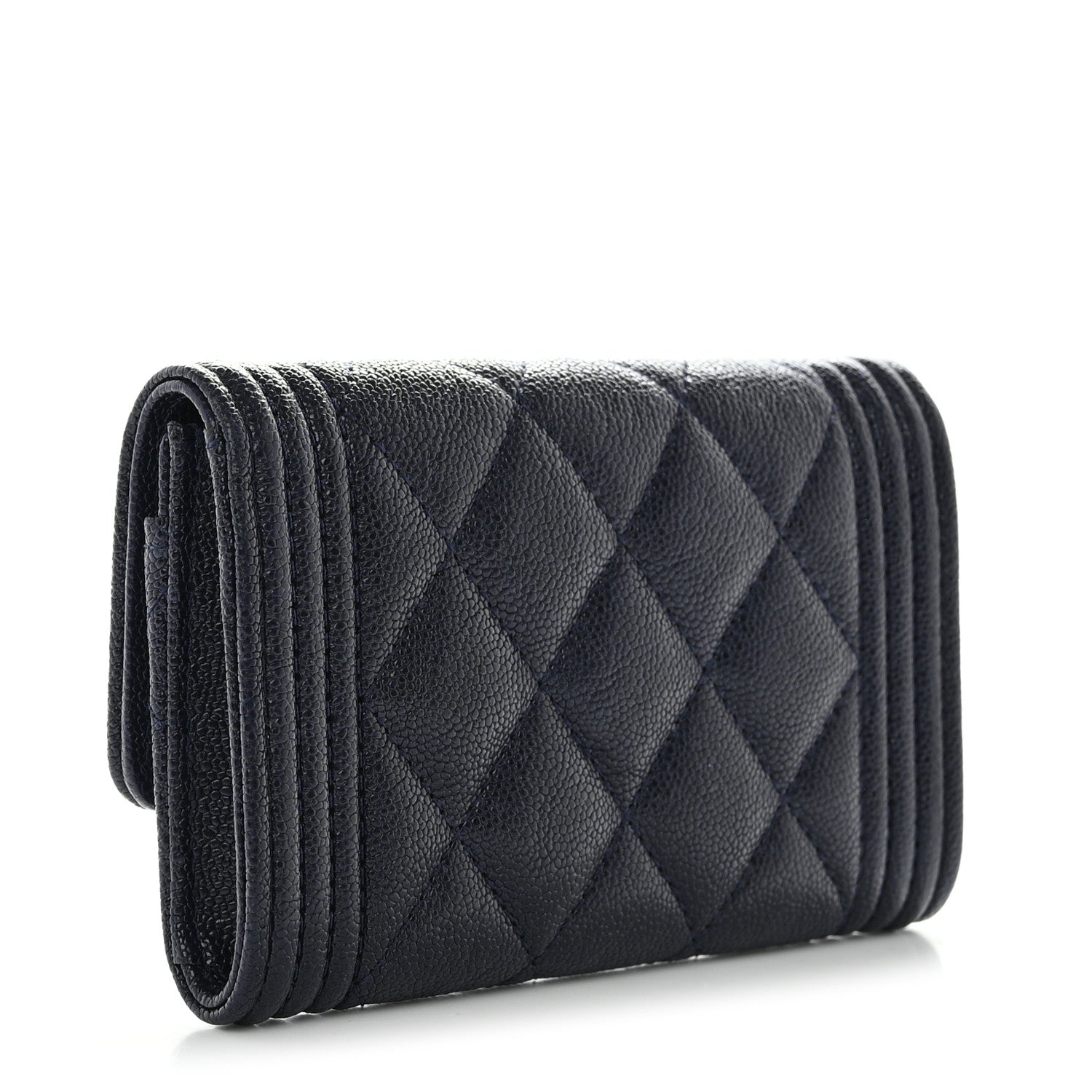 Chanel Caviar Quilted Boy Flap Card Holder Navy 3 of 9
