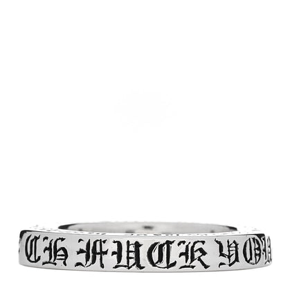 Chrome Hearts Sterling Silver CH Fck You Spacer Ring  53 6.5 3 of 5