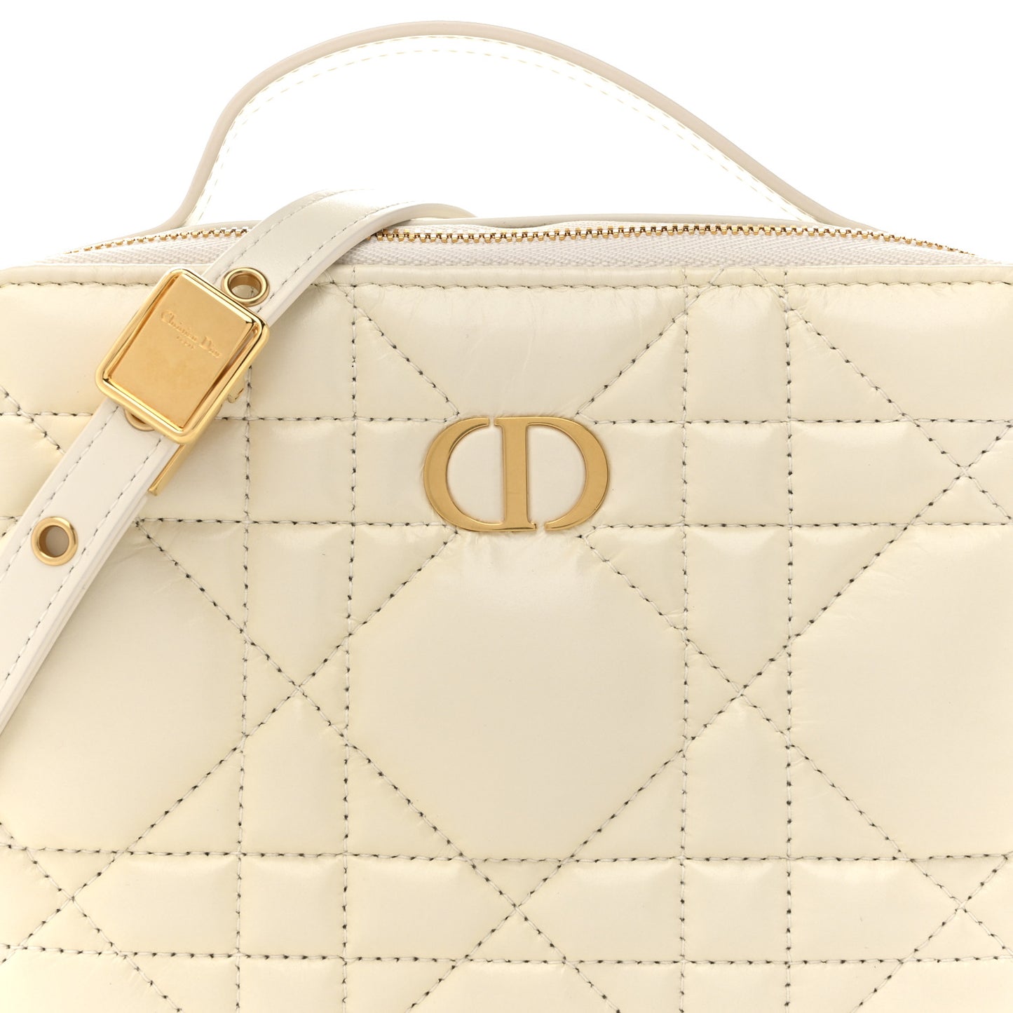 Calfskin Macrocannage Caro Box Bag Latte