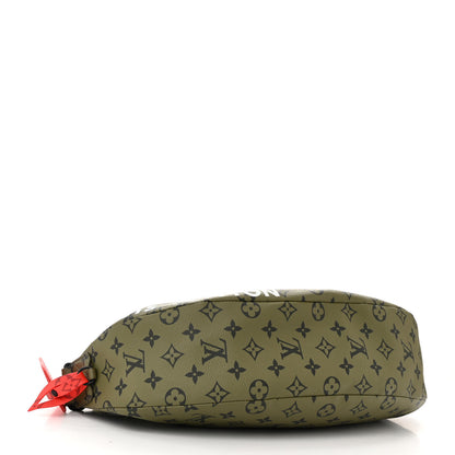 Louis Vuitton Monogram Hamac Bag Khaki Green Vermillion Red 4 of 9