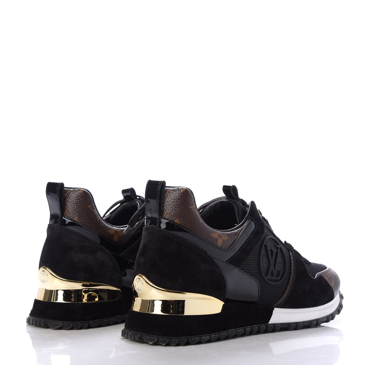 Suede Monogram Run Away Sneakers 36.5 Black