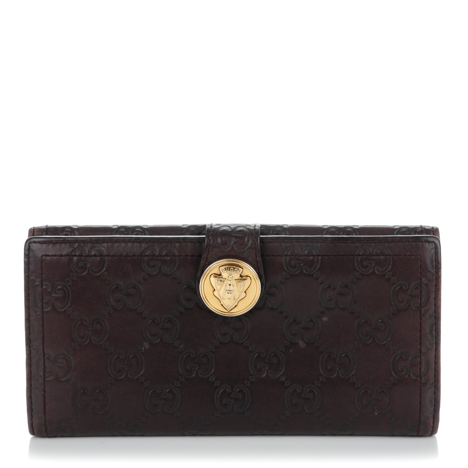 Gucci Guccissima Hysteria Continental Wallet Chocolate 1 of 9