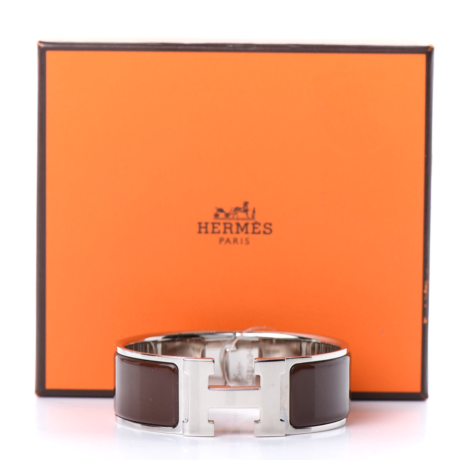 Hermes Enamel Wide Clic Clac H Bracelet PM Moka 5 of 5