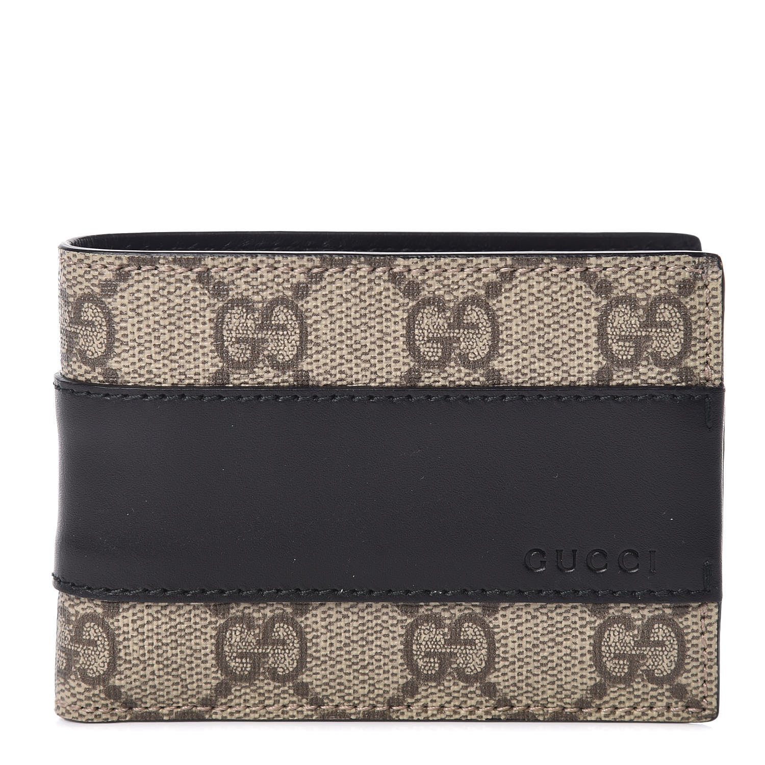 Gucci GG Supreme Monogram Bi-Fold Wallet Black 1 of 6